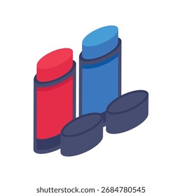 Borrachas Isométricas Vetor Ilustração 