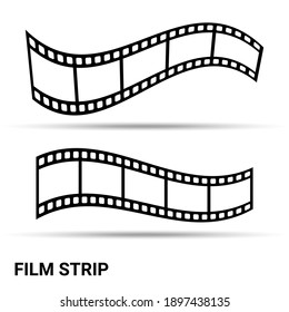 A strip of film. A strip of film is isolated on a light background. Vector illustration.