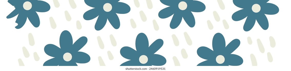 Ilustración vectorial de patrón floral de tira