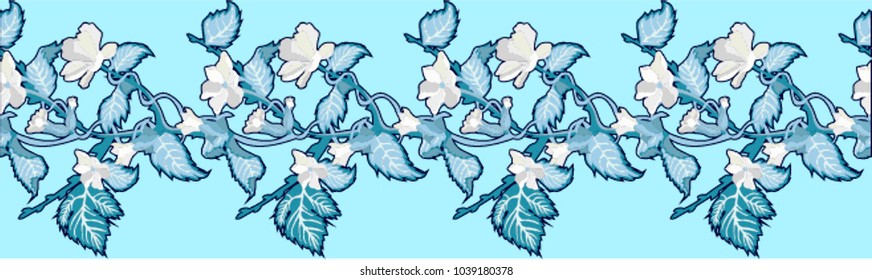 strip of flowers, flowers vector, beautiful edging