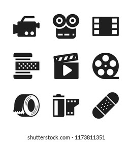 strip icon. 9 strip vector icons set. movie, movie player and film icons for web and design about strip theme