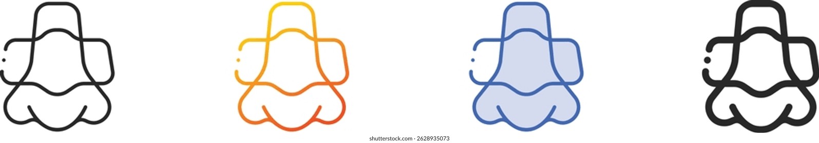 strip icon.Thin Linear, Gradient, Blue Stroke and bold Style Design Isolated On White Background