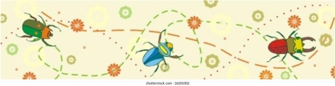 Strip of an ornament with bugs