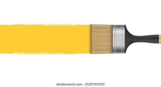 Tira de pintura. Fondo amarillo. Salpicadura de pintura. Grunge Abstractas. Ilustración vectorial.