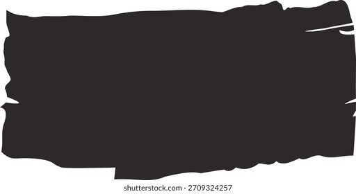 Strip of paper with torn, rough edges in flat clean style and high contrast. Ragged ticket scrap silhouette for note, banner, and label use. Cartoon vector illustration