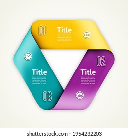 Möbius Strip Of Paper. Vector Info Graphic Diagram. Business Concept With 3 Options, Parts, Steps Or Processes.