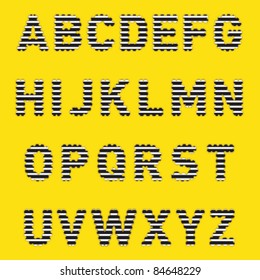 Strip pattern alphabet set vector