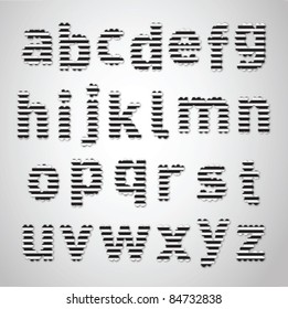 Strip pattern alphabet set vector