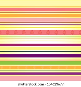 Strip pattern with colored autumn leaves, bright colors. Vector illustration
