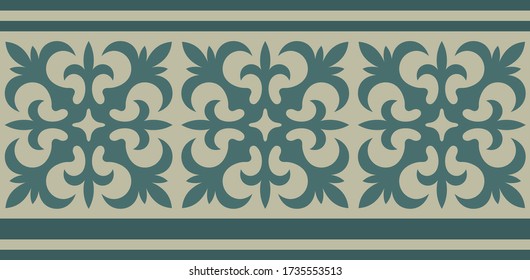 Entfernen von Pflanzenmustern. Ethno-Stil. kasachische Ornamente. Horizontal gemustertes Design. Traditionelle Muster Kasachs. Antike türkische Ornamente. Traditionen Kasachstans. Dekorative Kunst der Nomaden.
