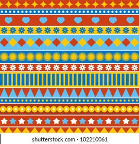 Strip seamless pattern in style of 70ies. Vector retro background.