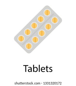 A strip of tablets, medical strip