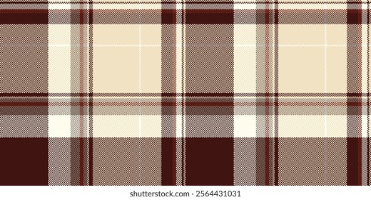 Strip textile plaid texture, elementary check pattern vector. Messy fabric seamless tartan background in light and dark colors palette.