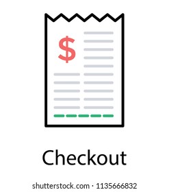 
A strip torn out of a machine for pricing and payment options, this graphic is illustrating an icon for checkout 
