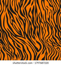 Seamless Pattern Tiger Skin Black Orange Stock Vector (Royalty Free ...