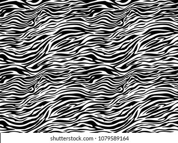 Stripe Animals Jungle Tiger Zebra Fur Texture Pattern Seamless Repeating White Black