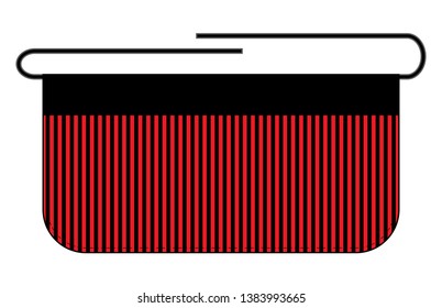 Stripe Apron Design Vector 
(Black / Red)
: Graphic Lines