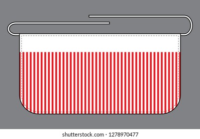 Stripe Apron Design Vector : White / Red