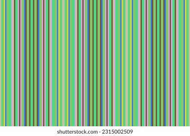 Stripe background pattern of fabric vertical seamless with a texture lines vector textile in green and orange colors.
