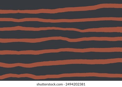 Streifenhintergrund. Nahtloses Muster mit welligen Strichen. Handgezeichnete Strukturstriche. Herbstliche Töne Design. Ideal für Textilien, Banner und Bildschirmhintergrund. 