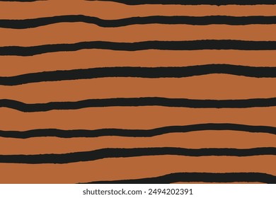 Stripe background. Seamless pattern with wavy strokes. Hand drawn structure strokes. Autumn tones design. Ideal for textiles, banners, and wallpaper. 