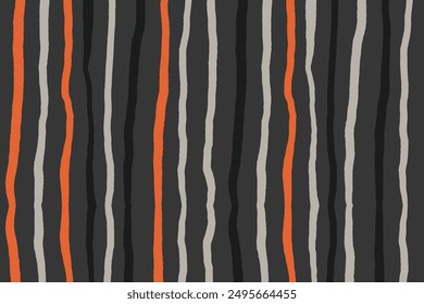 Stripe background. Seamless pattern with wavy strokes. Hand drawn structure strokes. Autumn tones design. Ideal for textiles, banners, and wallpaper. 