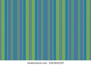 Textura de fondo de banda. Líneas de tela impecables. Patrón del vector textil vertical en colores verde y azul.