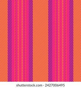 Stripe background texture of textile pattern seamless with a vector fabric lines vertical in pink and bright colors.