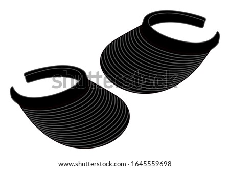 Stripe Black-Gray Sun Visor Cap Design On White Background