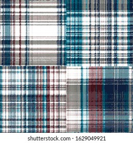 Stripe check crossed faded plaid tartan tablecloth weave graphical design. Seamless repeat vector eps 10 pattern swatch.