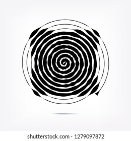 Stripe circle background. Dynamic motion shape. Abstract pattern. Radial graphic element.