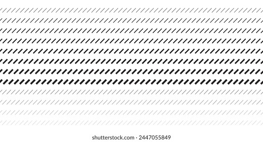 stripe dashed line. seamless horizontal vector pattern