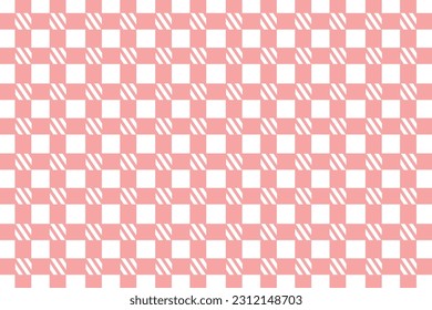 Stripe design: A pattern with pink squares