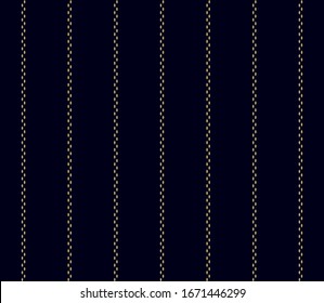 Stripe and dots pattern with Navy blue and Golden colors vertical parallel stripe.Vector abstract background.