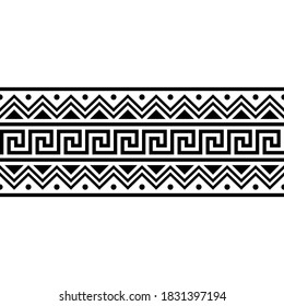 Stripe ethnic aztec pattern texture backgrund design vector in black white color