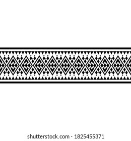 Stripe ethnic seamless pattern texture aztec design vector in black white color