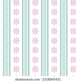 Stripe floral flower repeat pattern small stripe ditsy flower vector file