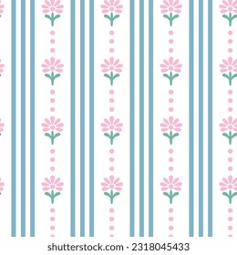 Stripe floral flower repeat pattern small stripe ditsy flower vector file