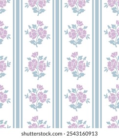 Stripe Floral Pattern repeat vector file boho flower print