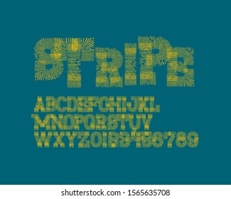 Stripe font set in vector format