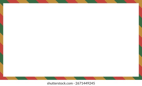Stripe frame, stripe pattern, background, Christmas colors, 16:9 size