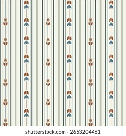 Stripe Geometric Monogram Fabric Pattern 