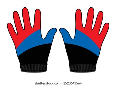 Stripe Glove Vector Design Vector
(Red / Blue / Black Color)