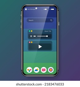 stripe gradient screen mode user interface realistic mobile app design, vector design illustration