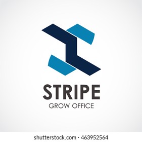 Stripe of growing logo design vector template and abstract finance business symbol of company identity Logotype concept icon.