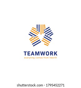 Stripe Hand Teamwork Together Logo Icon Symbol Vector