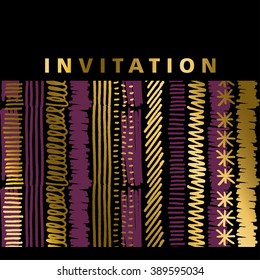 stripe invitation template vector illustration
