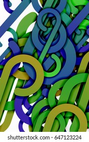 Stripe kennt abstrakten Hintergrund. Moderne geometrische Wellenlinien, 3D-Papierkunst, scharfe, wirbellose Linien auf weißem Hintergrund