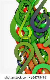 Stripe knot abstract background. Modern geometric wave lines, 3d paper art wavy swirl lines on white background