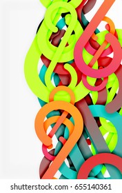 Stripe knot abstract background. Modern geometric wave lines, 3d paper art wavy swirl lines on white background